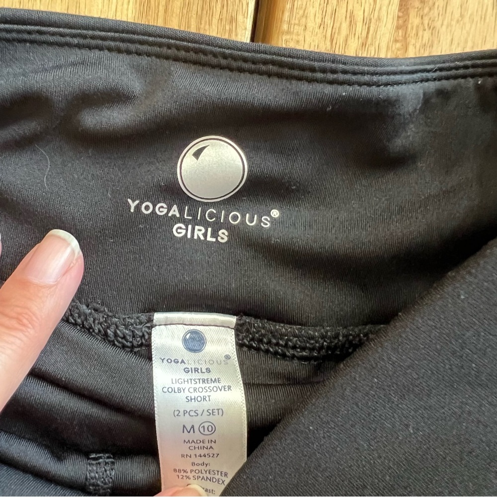 Yogalicious Black Girls' Athletic Skort Shorts - Picture 2 of 4